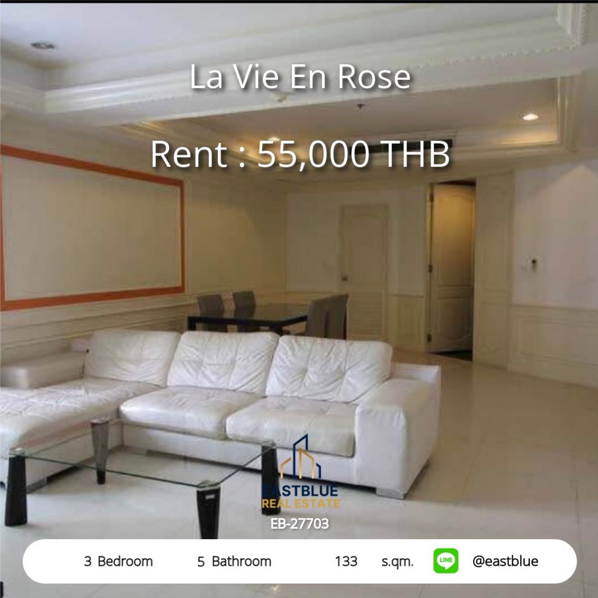 For RentCondoSukhumvit, Asoke, Thonglor : 3 luxurious bedrooms with a view in the heart of Thonglor | La Vie En Rose for rent at only 55,000 baht/month
Elevated living close to BTS Thonglor with complete amenities!