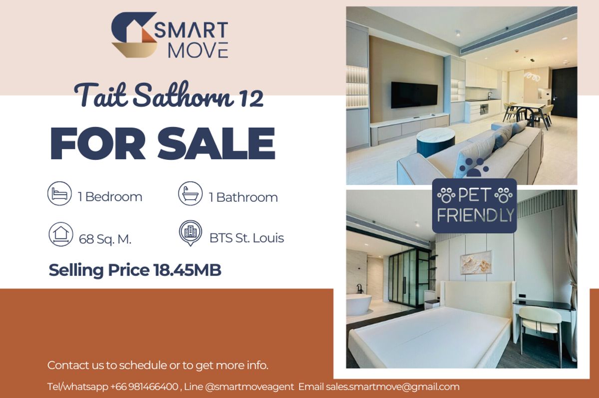 ขายคอนโดสาทร นราธิวาส : ⚡️⚡️ขายพร้อมผู้เช่า !! ⚡️⚡️Code C20230600051.......Tait Sathorn 12, 1 ห้องนอน, 1 ห้องน้ำ, วิวเมือง, ทิศใต้, ชั้นสูง 18+, แต่งครบ, ราคาพิเศษ!!📢📢