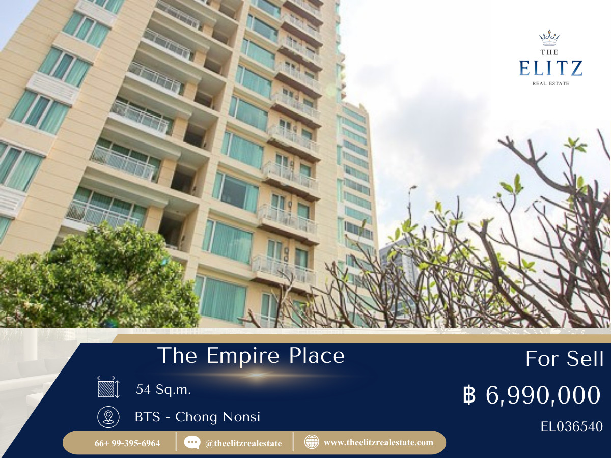 For SaleCondoSathorn, Narathiwat : 💥Condo for sale The Empire Place 💥High floor, beautiful view, selling at a very good price 💯 Convenient transportation, near BTS-Chong Nonsi 🚄