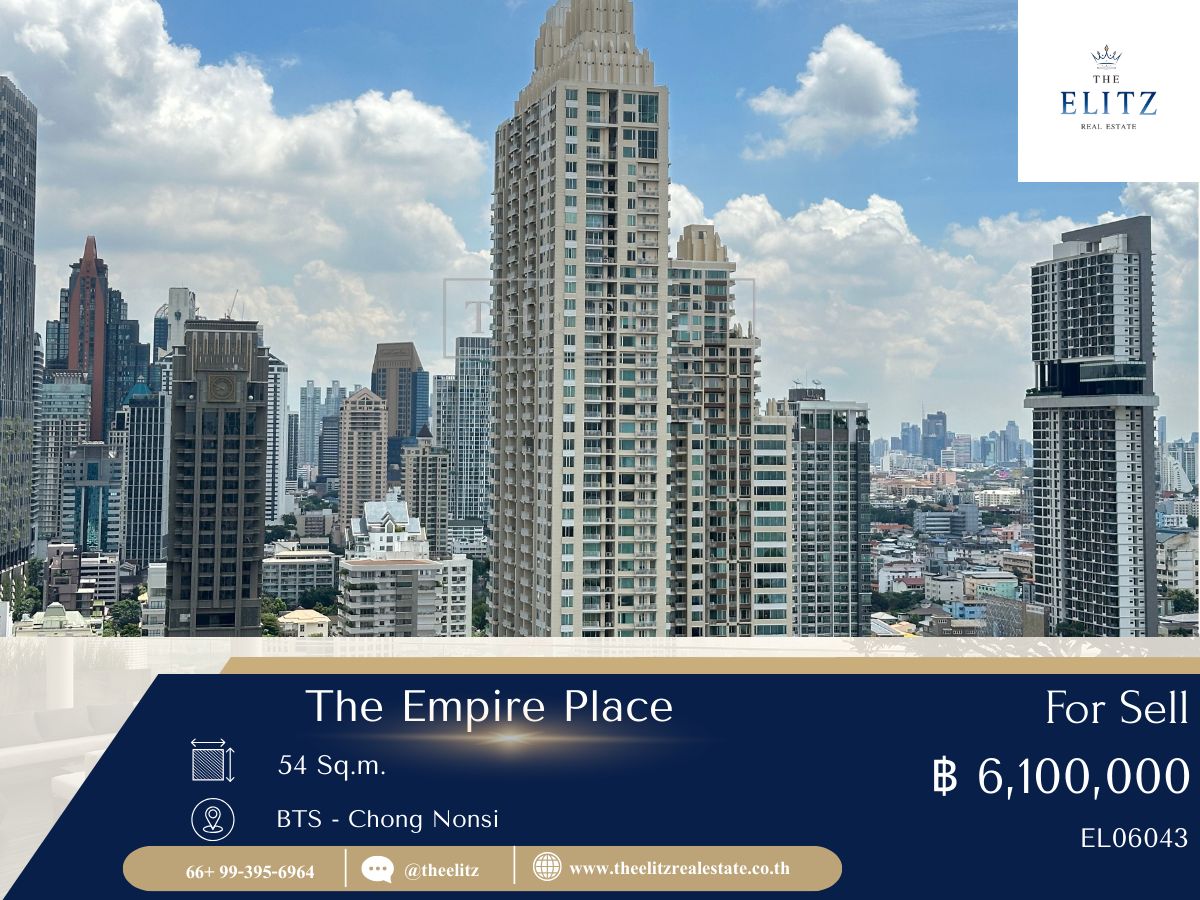 For SaleCondoSathorn, Narathiwat : 💥Condo for sale The Empire Place 💥High floor, beautiful view, selling at a very good price 💯 Convenient transportation, near BTS-Chong Nonsi 🚄