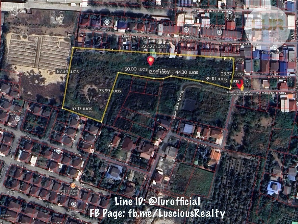 ขายที่ดินปทุมธานี รังสิต ธรรมศาสตร์ : ขายที่ดินปทุม ซอยร่วมสุข ซอย 8/18 ขนาด 7 ไร่ 35 ตรว. ผังสีชมพู ตรว. ละ 7,000 บาท