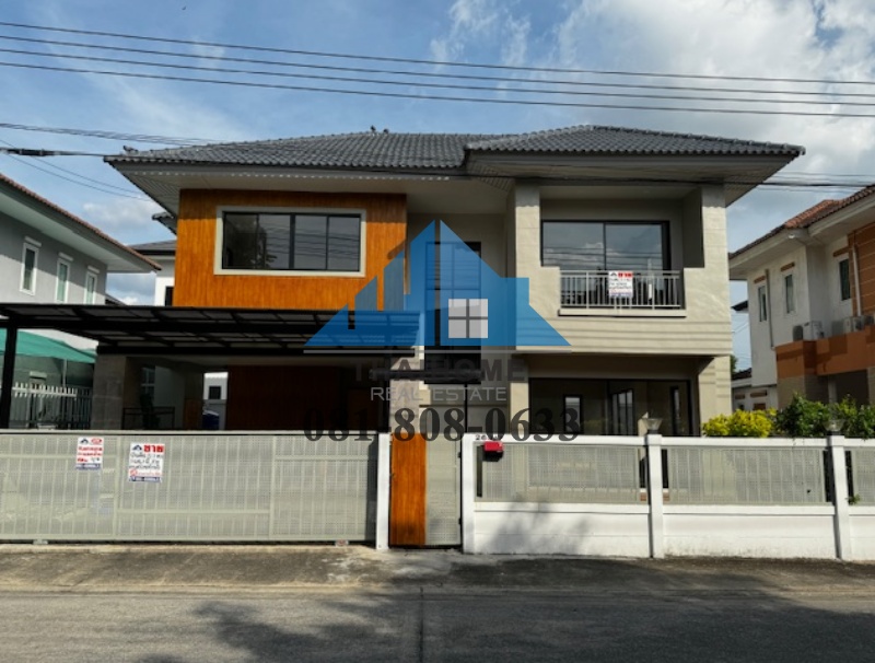 For SaleHousePathum Thani,Rangsit, Thammasat : 2-storey detached house, 52.5 sq m., Phumisiri Village, Khlong 7, completely renovated, main road at the beginning of the project, large house, very beautiful, 3,800,000 baht