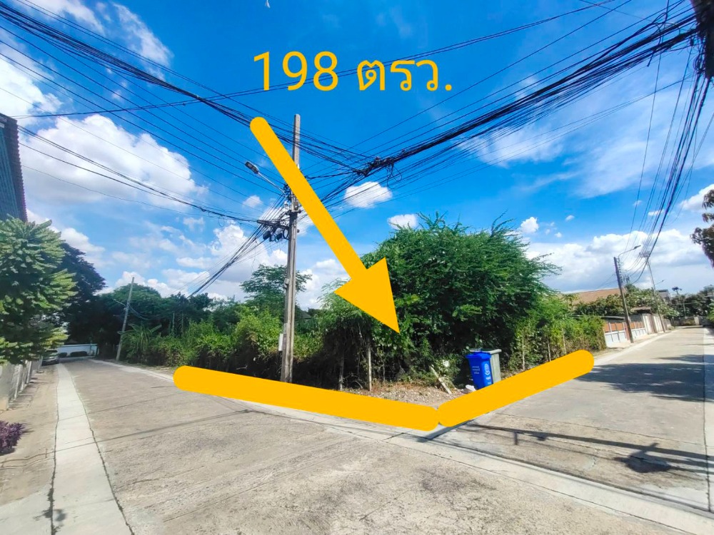 ขายที่ดินนนทบุรี บางใหญ่ บางบัวทอง : ขายที่ดินเปล่า 198 ตรว. ซอยติวานนท์ 41 ใกล้สถานีสามัคคี รถไฟฟ้าสีชมพู นนทบุรี