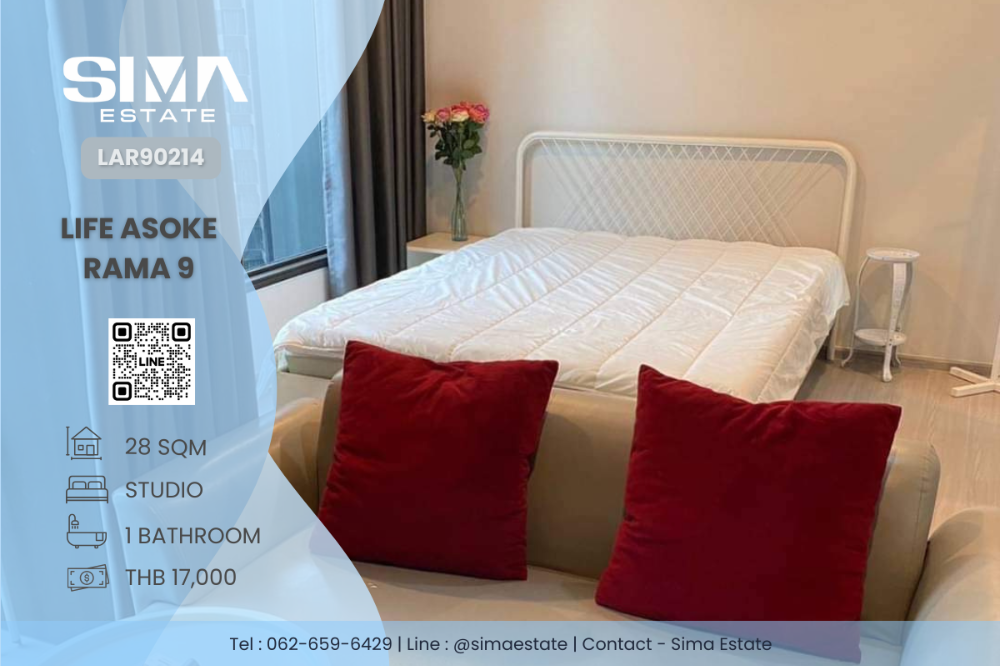 For RentCondoRama9, Petchburi, RCA : For rent ☁️Life Asoke Rama 9☁️Very beautiful room, vacant, ready to move in☀️