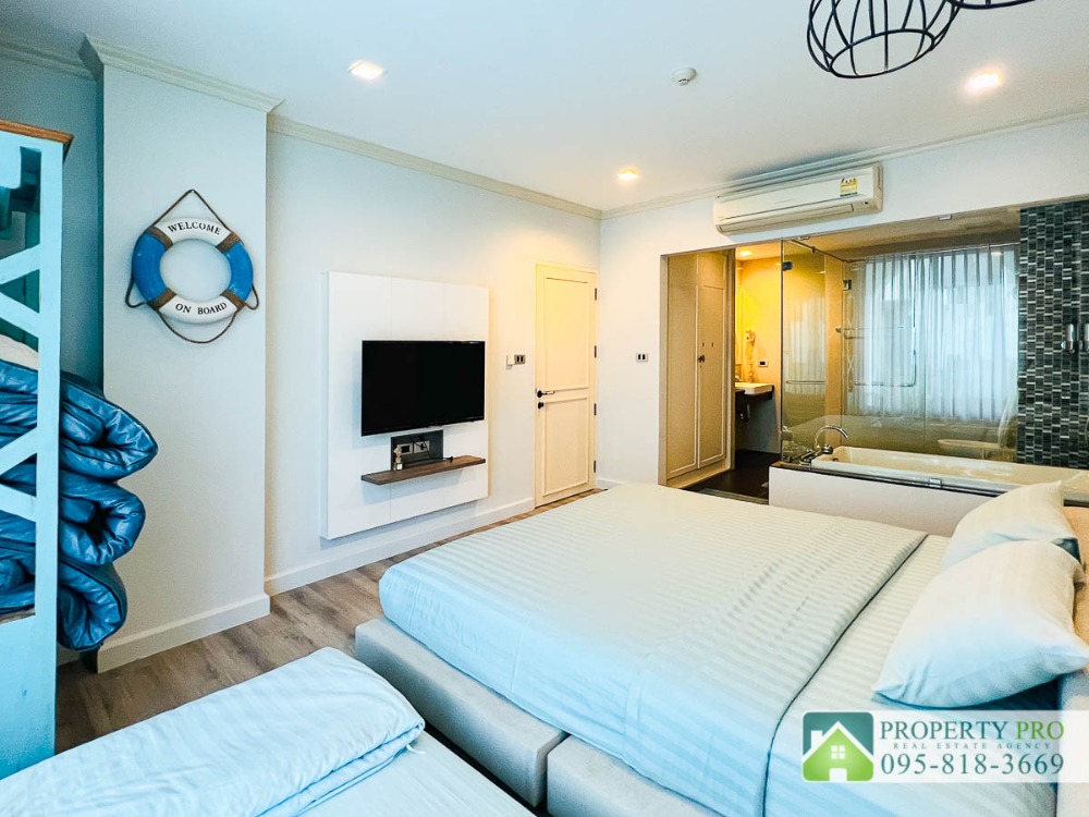 ขายคอนโดหัวหิน ประจวบคีรีขันธ์ : ขาย คอนโดตากอากาศ The Crest Santora หัวหิน ขนาด 101 ตรม แบบ 2 นอน 2 น้ำ Pool access  ติดหาดหัวหิน ซอยหัวหิน 7 ใกล้สนามบินหัวหิน เฟอร์นิเจอร์ครบ : SL24S-023