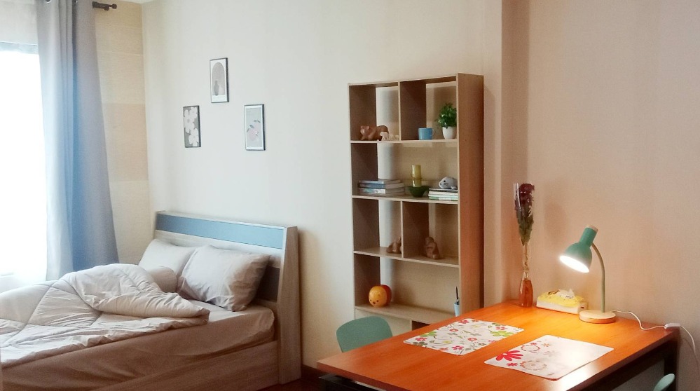 For RentCondoRama9, Petchburi, RCA : 🔥Urgent for rent🔥Condo Life Asoke (Life Asoke) One Bed Plus, size 35 sq m, 18th floor, South building, city view, near MRT Phetchaburi, next to Airport Link Makkasan.