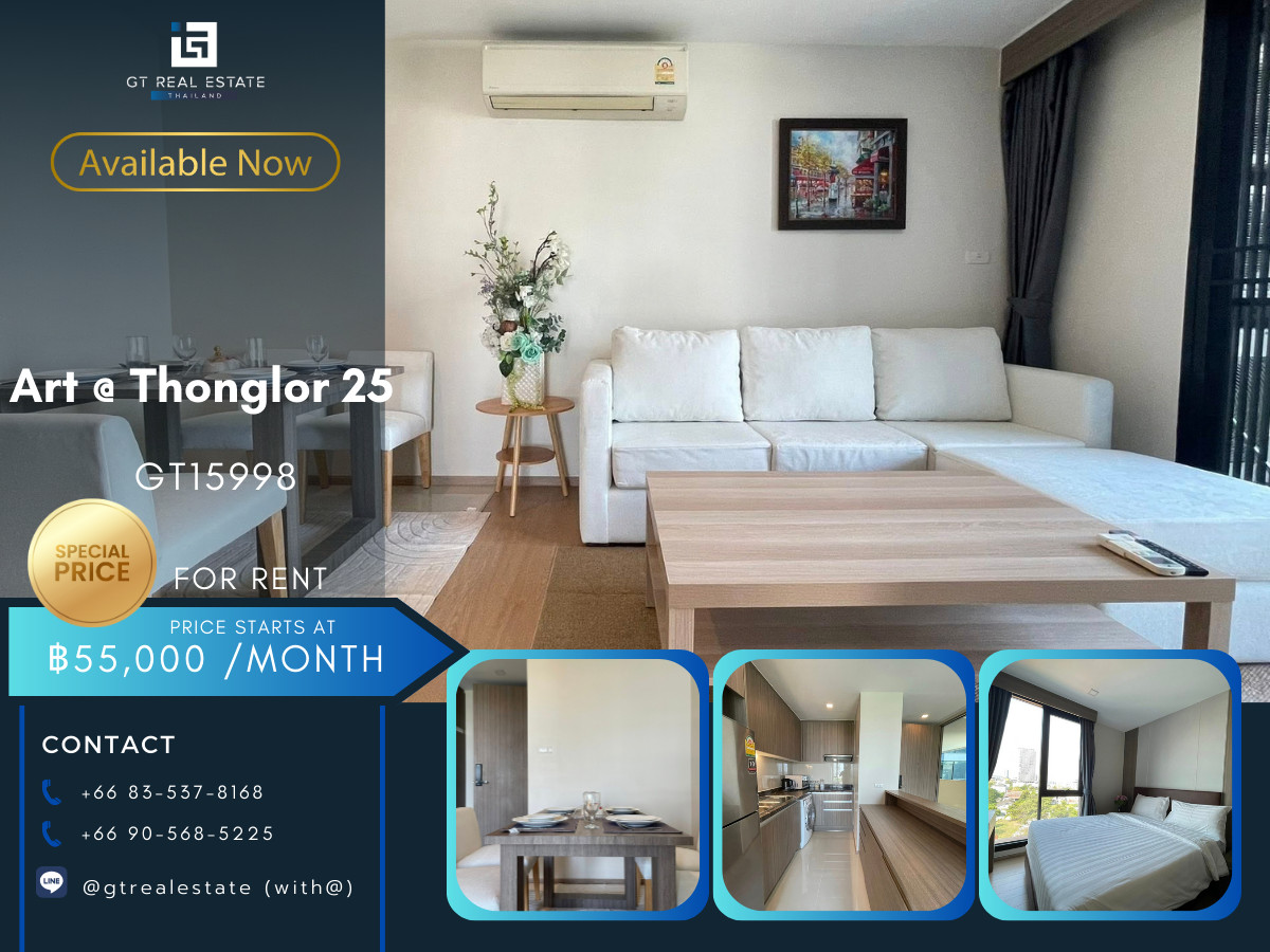 For RentCondoSukhumvit, Asoke, Thonglor : ✨ GT15998 | Condo Art@Thonglor 25, beautiful room, fully furnished. Ready to rent