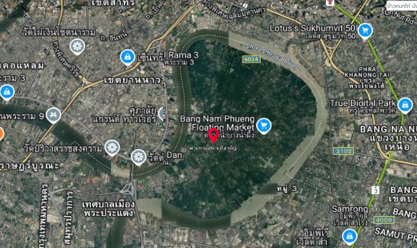 For SaleLandRathburana, Suksawat : KL0054 Land for sale in Bang Krachao, Krapao, near Bang Nam Phueng Market, 2-1- 30 rai, Samut Prakan Province. The city plan is an environmental conservation and tourism area. Suitable for building a garden house.