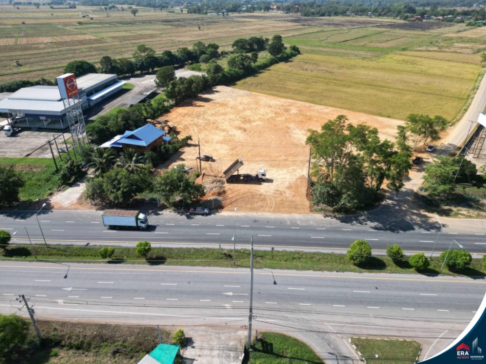 For SaleLandUttaradit : Land for sale, filled in, next to the main road, Asia Road, Muang District, Uttaradit