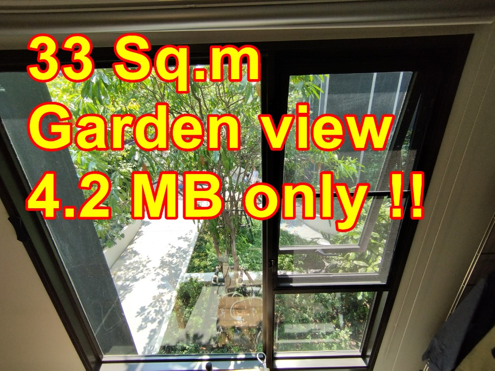 For SaleCondoRama9, Petchburi, RCA : 33 sq.m. 8th floor garden view Life Asoke Rama 9