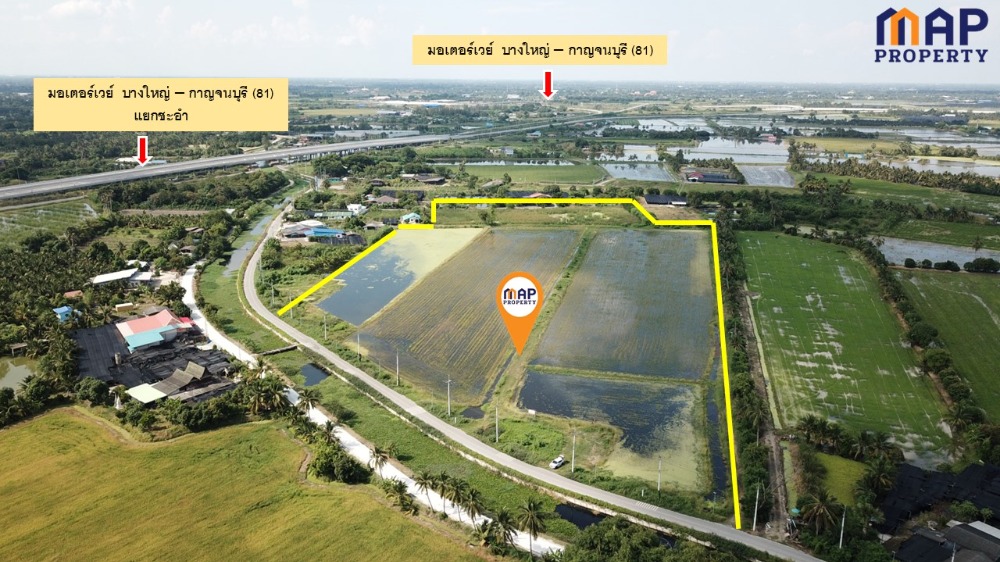 For SaleLandNakhon Pathom : Land for sale, along the motorway, Nakhon Chai Si, 41-0-58.7 rai, Nakhon Pathom