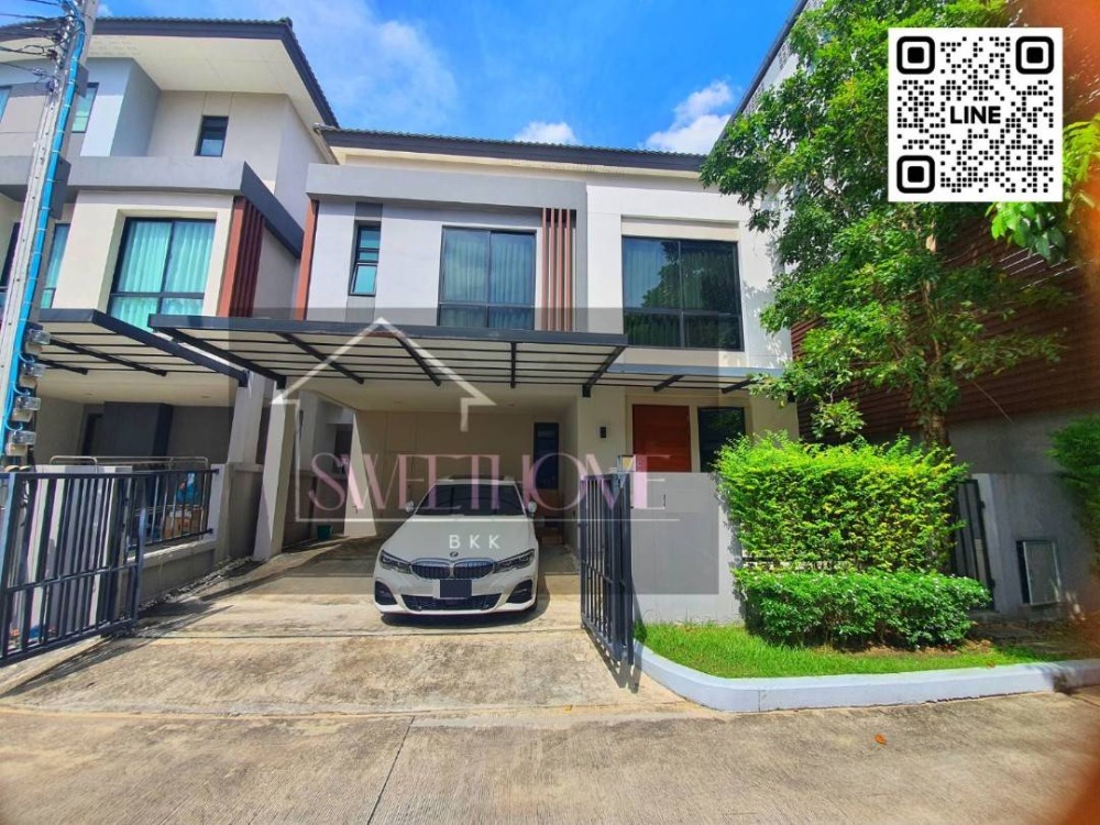 For RentHouseEakachai, Bang Bon : For rent, Ninya Kanlapaphruek, 2-storey twin house, area 36.2 sq.w., 3 bedrooms, 4 bathrooms, well decorated, using good materials throughout the house, very new house, the project has high privacy, located on Kanlapaphruek Road, corner house