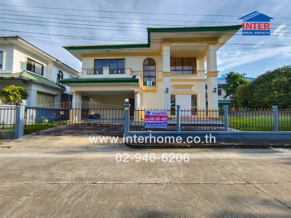 For SaleHouseSamut Prakan,Samrong : 2-storey detached house, 100 sq.w., Place and Park Village, Pracha Uthit 90, Soi 25, Pracha Uthit 90 Soi, Intersection 6, Suksawat Road, Pracha Uthit Road, Phra Samut Chedi, Samut Prakan