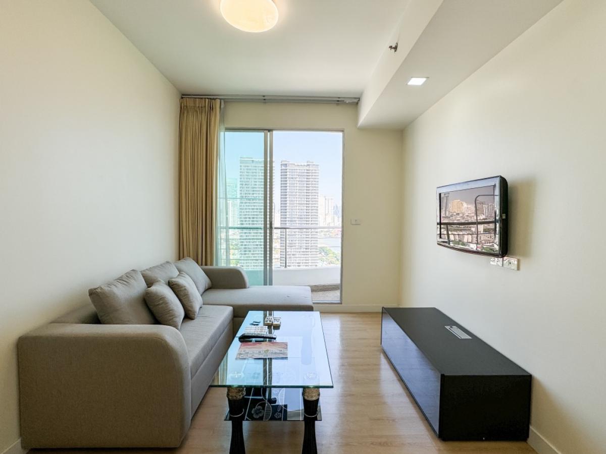 ให้เช่าคอนโดวงเวียนใหญ่ เจริญนคร : Supalai river place เจริญนคร ใกล้icon Siam , bts กรุงธนบุรีพร้อมเข้าอยู่ เฟอร์นิเจอร์ครบ1ห้องนอน 1ห้องน้ำ ชั้น 32  52ตรม. (เจ้าของ)