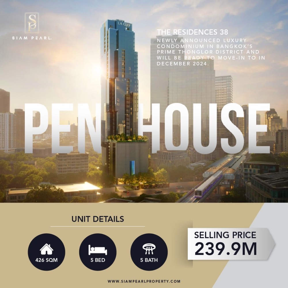 For SaleCondoSukhumvit, Asoke, Thonglor : Sales!! Penthouse Duplex VVIP in Thonglor I The Residences 38
