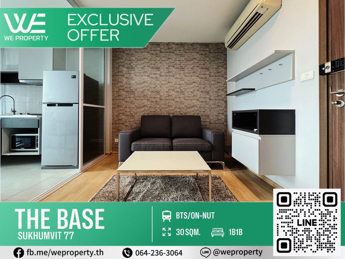 For SaleCondoOnnut, Udomsuk : Good view, beautiful room, high floor⭐The Base Sukhumvit 77 (The Base Sukhumvit 77)