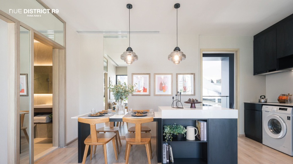 Sale DownCondoRama9, Petchburi, RCA : 🩷(Owner selling +0 baht) Selling down payment NUE District R9 2 bedrooms, 1 bathroom, garden view🩷 Fully Furnished, near MRT Rama 9