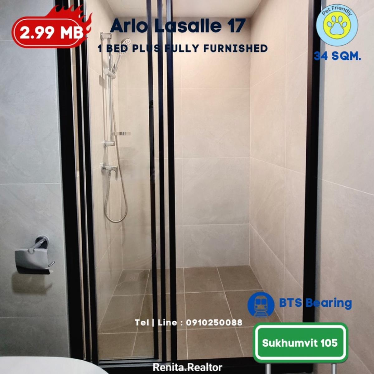 ขายคอนโดบางนา แบริ่ง ลาซาล : ✨ คอนโดมือ 1 เลี้ยงสัตว์ได้ ซ.ลาซาล  สุขุมวิท 105 พร้อมอยู่ เริ่มต้นเพียง 2.69 ลบ. 34 ตรม. 1 นอน 1 น้ำ 1 ห้องเอนกประสงค์ 091-025 0088