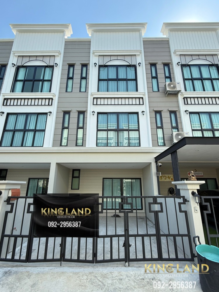 For RentTownhomeNawamin, Ramindra : #For rent/sale, new, 1st hand, 3-storey townhouse, ETERNITY TOWN PRIMROSE VACHARAPHOL, Watcharapol/Sukhapiban 5, 3 bedrooms, 3 bathrooms, 2 parking spaces, on the main road, Sukhapiban 5, near the Ram Intra-Achanong expressway. 💰Rent 26,000 baht/month (in