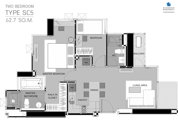 For SaleCondoSathorn, Narathiwat : 🔥HOT Pro🔥For sale, luxury condo, on Sathorn Road, Rhythm Sathorn, 2-Bed, 2-Bath, beautifully decorated, high floor, river view, very beautiful