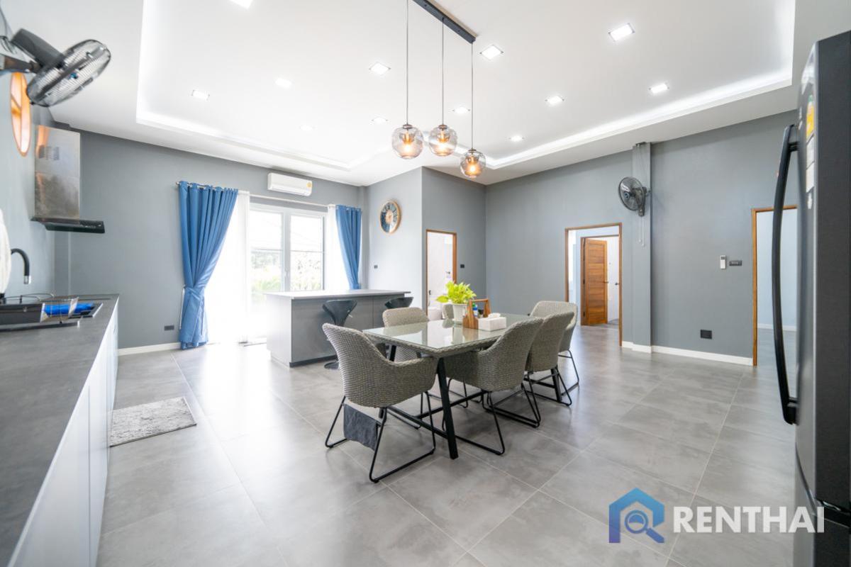 For SaleHousePattaya, Bangsaen, Chonburi : Brand new fully furnished House in Pattaya - Spacious land plot with a large, breezy garden—perfect for relaxing in nature.