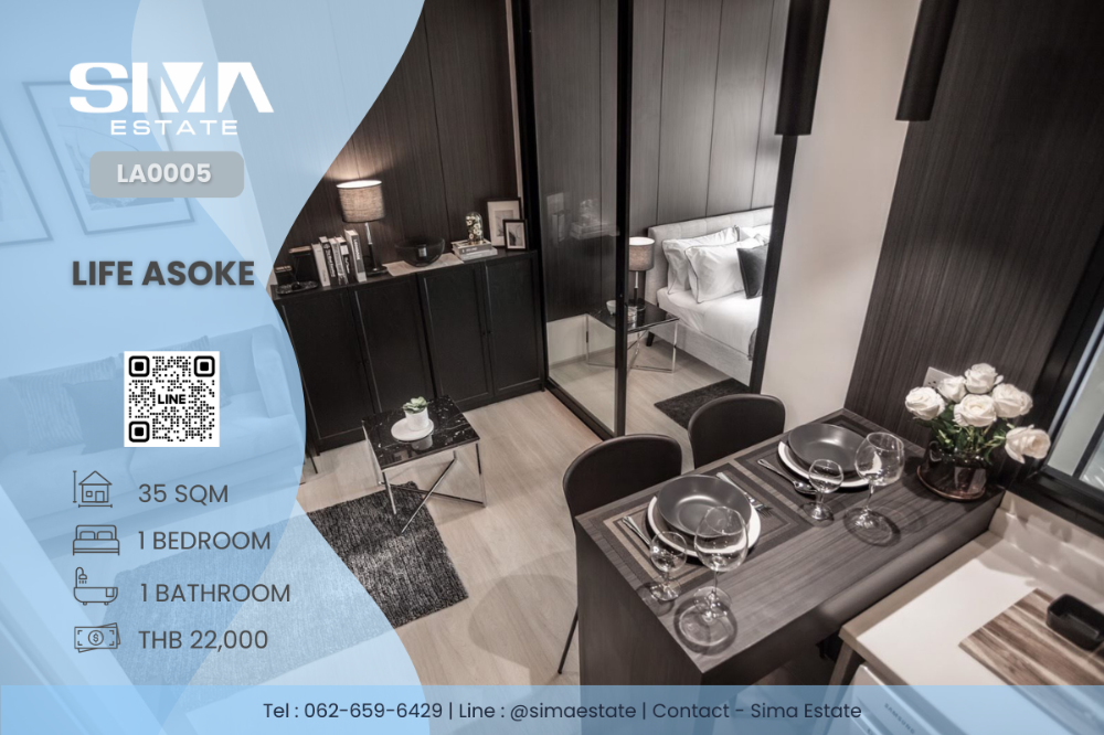 For RentCondoRama9, Petchburi, RCA : For rent ☁️Life Asoke☁️Beautiful room, well decorated, good price, high floor, ready to move in☀️