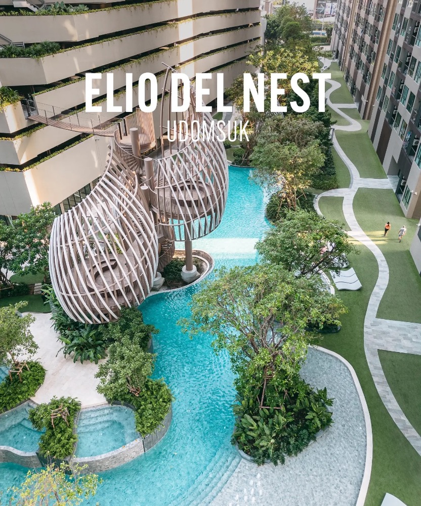 For RentCondoOnnut, Udomsuk : ELIO DEL NEST (BTS UDOMSUK) Rent 10000 baht/month Studio 26 SQ.M. Building C 16 FL. (No Co-Agent)