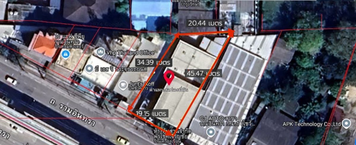 For SaleLandNawamin, Ramindra : Land for sale with a 2 -story office area 186.6 sq. Ram Inthra Road On the opposite side of the Army Golf Course