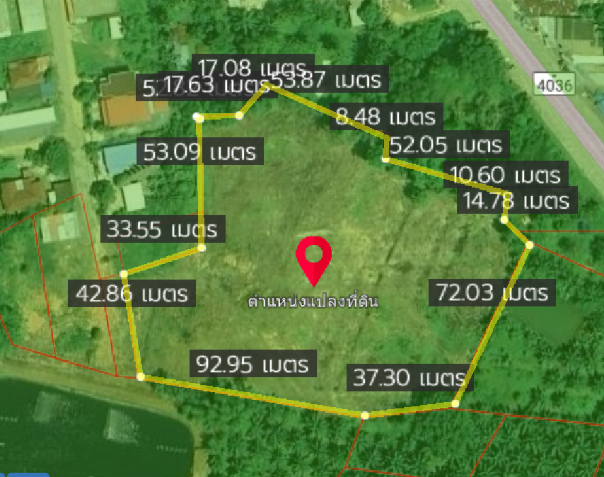 For SaleLandKrabi : Land for sale near Ton Tuai Market, Krabi Province, 1 rai, 1 ngan, 22 sq w.