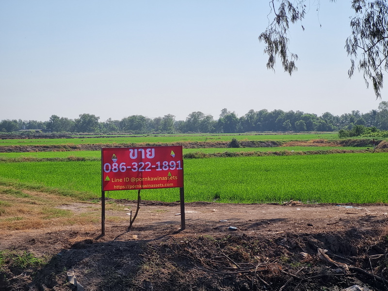For SaleLandAyutthaya : Land for sale, Bang Krasan, Bang Pa-in, Ayutthaya, 1 rai, near the Chao Phraya River and the Royal Bang Pa-in Golf Course