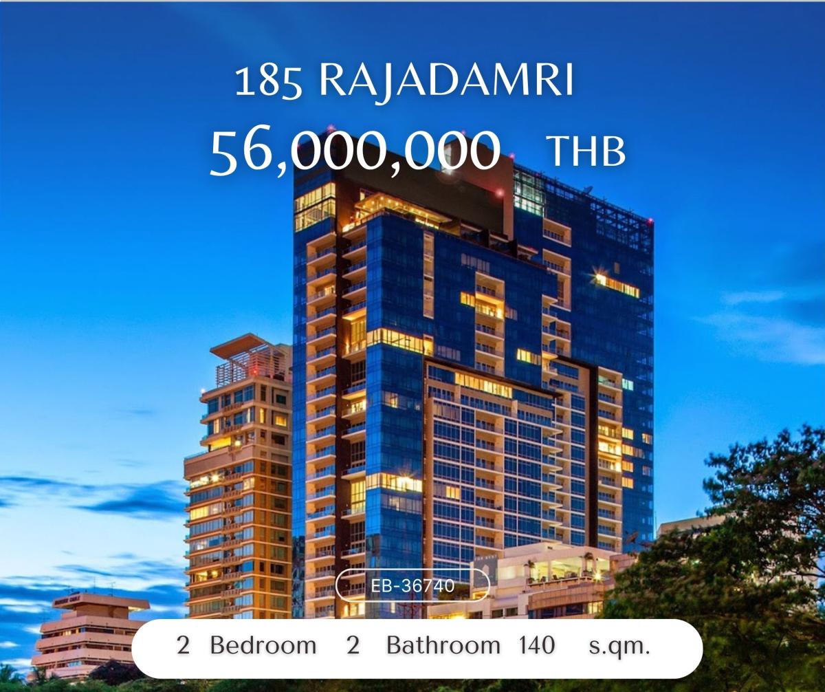 ขายคอนโดวิทยุ ชิดลม หลังสวน : 185 Rajadamri 2 ห้องนอน วิวสวนลุมที่สวยที่สุด ชั้นสูงกำลังดี ขายพร้อมผู้เช่า