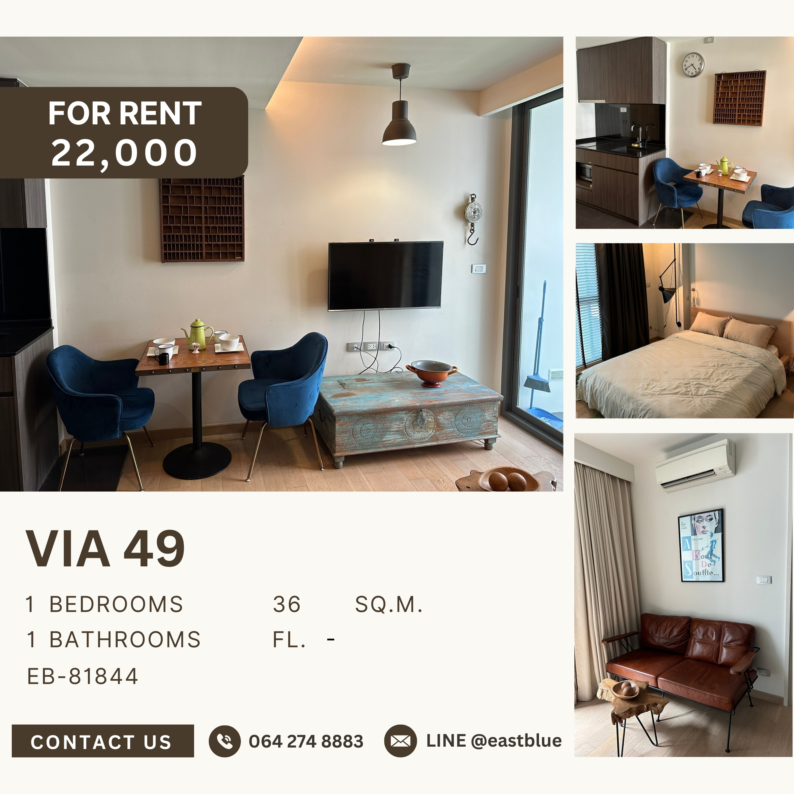 For RentCondoSukhumvit, Asoke, Thonglor : Via 49, 1 bed, 25000 per month