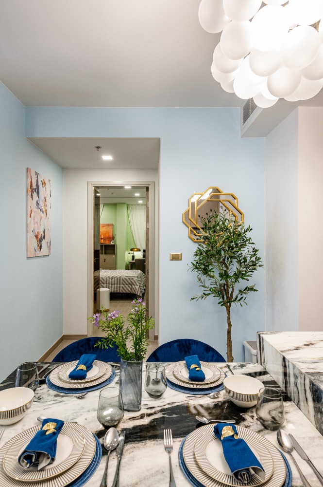 For SaleCondoRama9, Petchburi, RCA : For sale One Nine Five Asoke-Rama 9, New CBD area, 2 bedrooms, newly decorated with marble, all new furniture, near MRT Rama 9