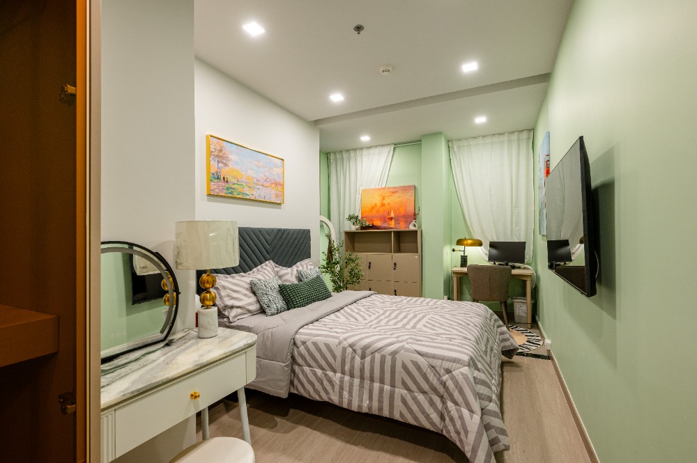 For SaleCondoRama9, Petchburi, RCA : For sale One Nine Five Asoke-Rama 9, New CBD area, 2 bedrooms, newly decorated with marble, all new furniture, near MRT Rama 9