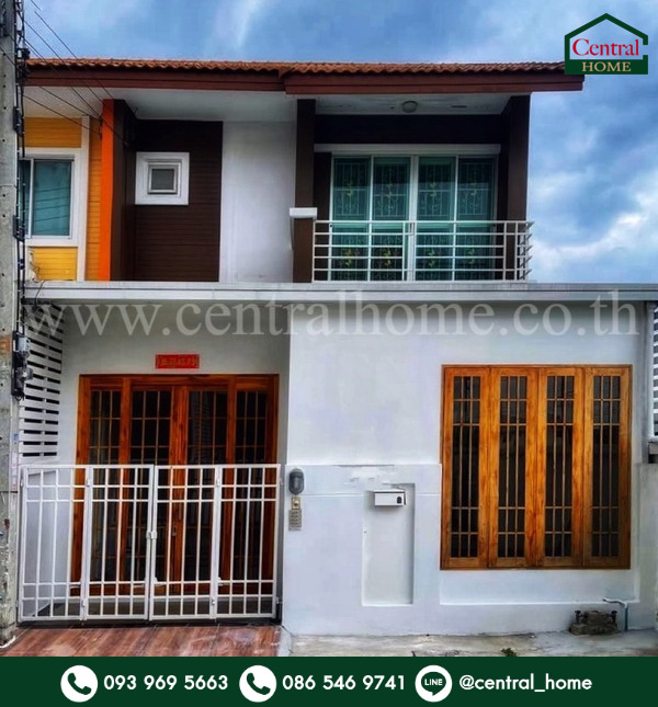 For SaleHousePathum Thani,Rangsit, Thammasat : Townhouse Panasan Villa Khlong 4 - Lam Luk Ka, end unit, for sale with tenant