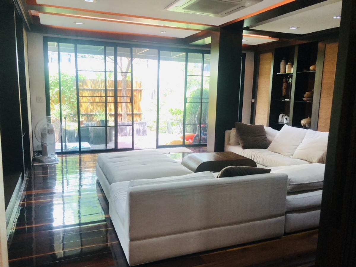 For RentTownhomeRama3 (Riverside),Satupadit : 📢👇Townhouse 4 story at Garden House Rama3, Garden view, peaceful and serene, decorated in Thai Oriental style with real wood flooring, fully furnished