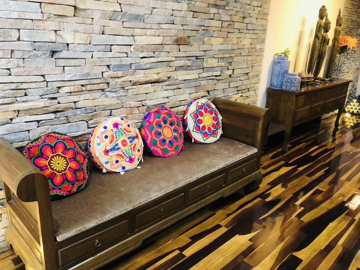 ให้เช่าทาวน์โฮมพระราม 3 สาธุประดิษฐ์ : 📢👇Townhouse 4 story at Garden House Rama3, Garden view, peaceful and serene, decorated in Thai Oriental style with real wood flooring, fully furnished