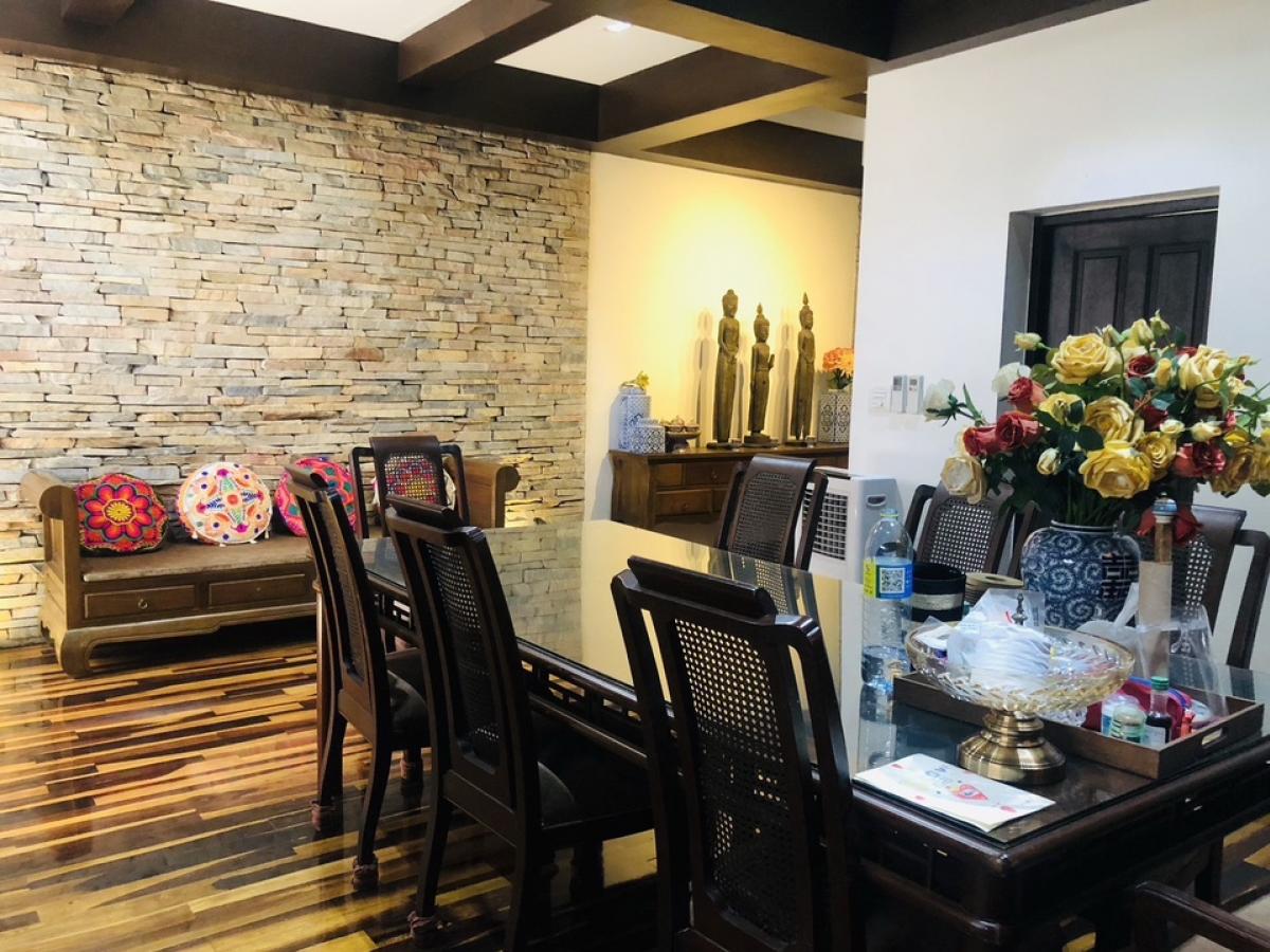 For RentTownhomeRama3 (Riverside),Satupadit : 📢👇Townhouse 4 story at Garden House Rama3, Garden view, peaceful and serene, decorated in Thai Oriental style with real wood flooring, fully furnished