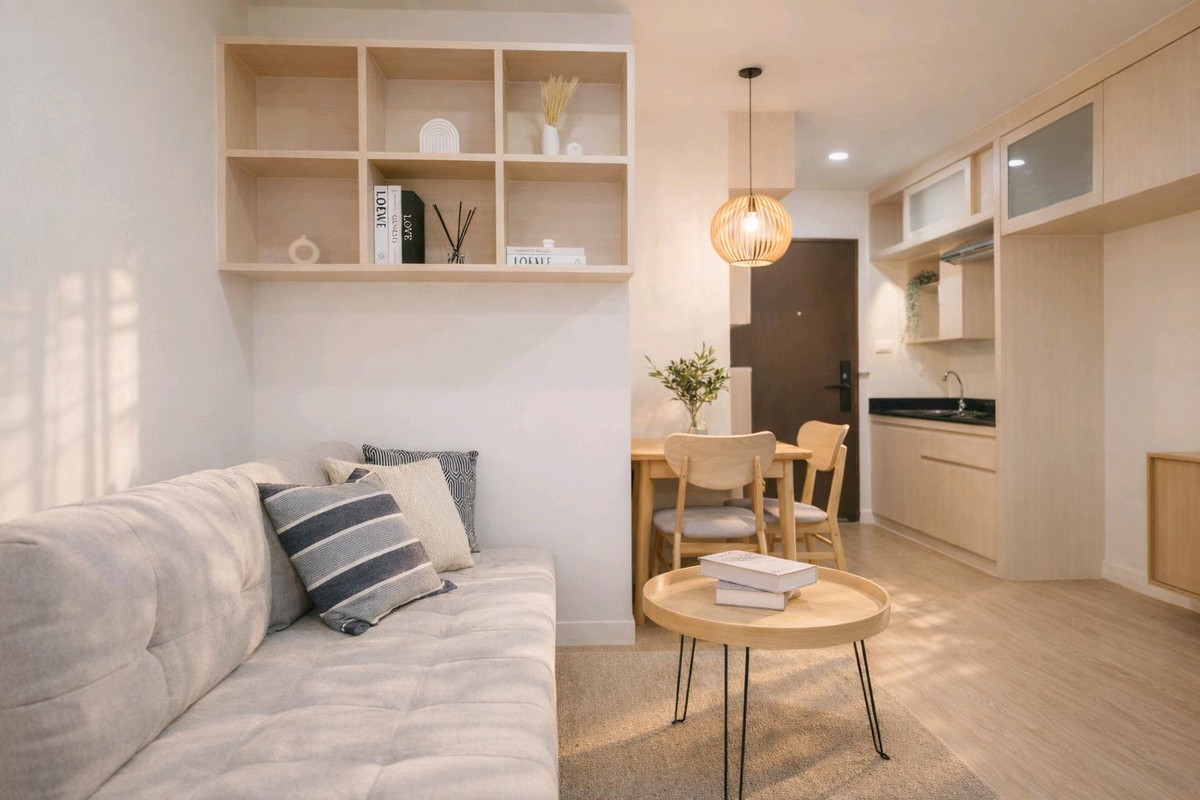 For SaleCondoOnnut, Udomsuk : 🌷Here it is, end of month with the cutest room🌷 Installment starts at only 7,xxx baht🌈Fully furnished, just bring your bags and youre ready to move in🏠