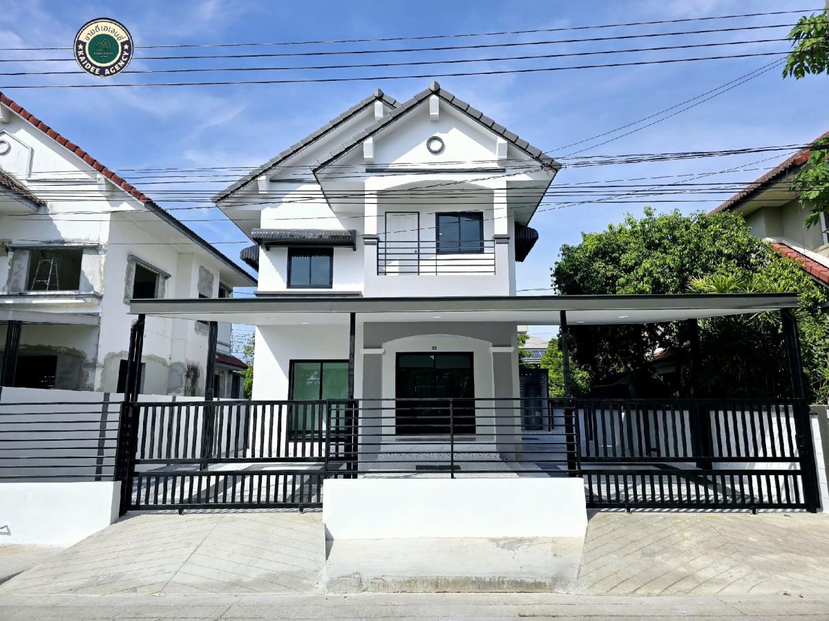 For SaleHouseMin Buri, Romklao : 2-storey detached house, Suphawan Village, Romklao 19/2, renovated and ready to move in, Suvarnabhumi Airport, Airport Link, convenient transportation, new road Srinakarin-Lat Krabang, near the Bangkok-Chonburi motorway, near shopping malls, Big C Romklao