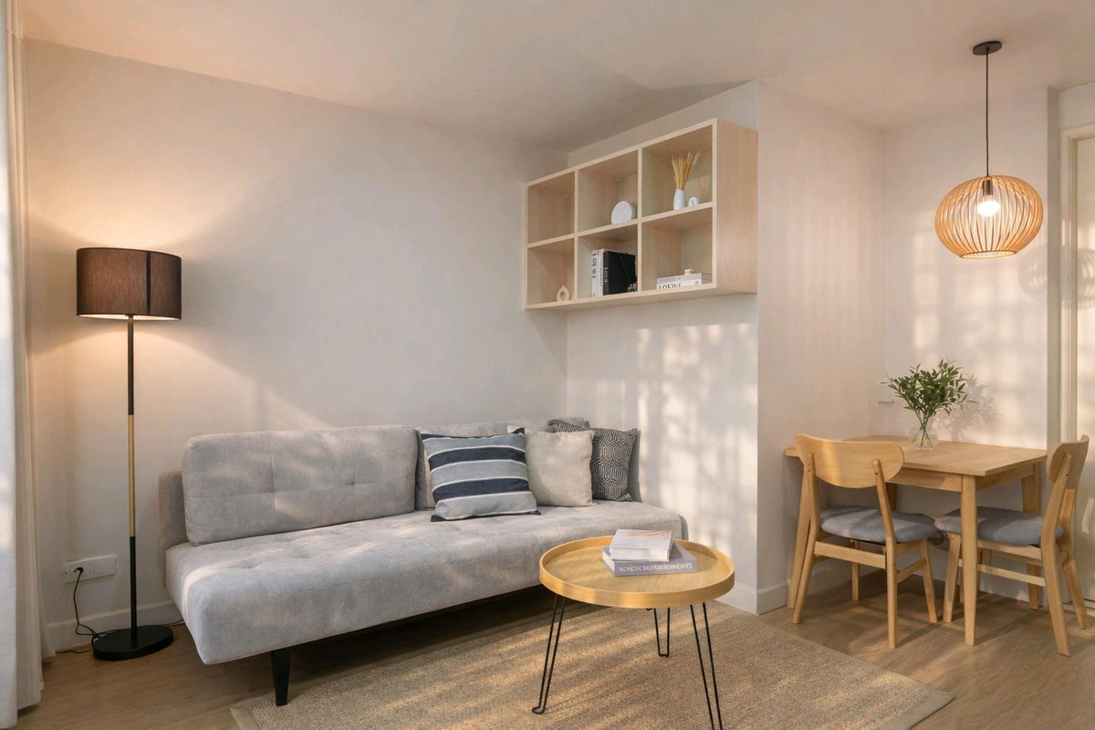 For SaleCondoOnnut, Udomsuk : 🌷Here it is, end of month with the cutest room🌷 Installment starts at only 7,xxx baht🌈Fully furnished, just bring your bags and youre ready to move in🏠