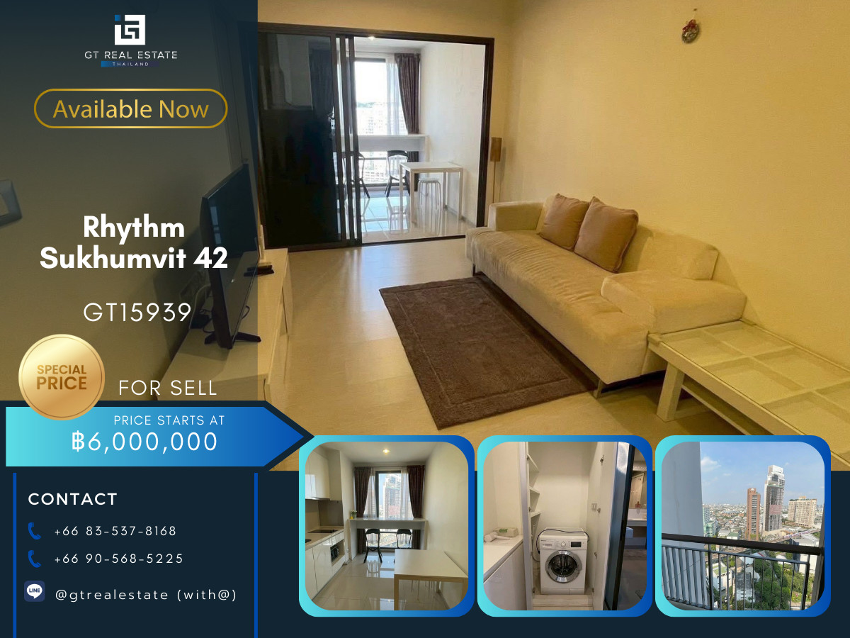ขายคอนโดสุขุมวิท อโศก ทองหล่อ : ✨ GT15939 |  คอนโด RHYTHM Sukhumvit 42  เฟอร์นิเจอร์ครบ พร้อมขาย