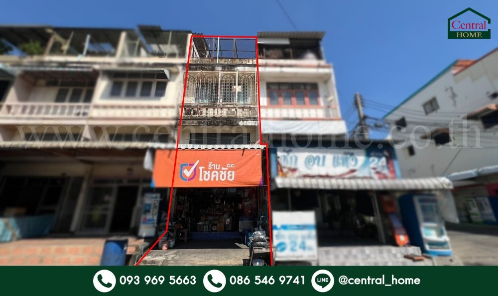 For SaleShop HousePathum Thani,Rangsit, Thammasat : 2 and a half storey commercial building, Soi Lam Luk Ka 25, near BTS Khu Khot