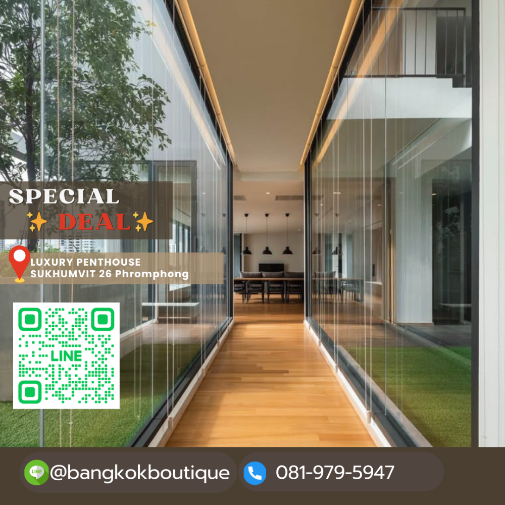 For RentCondoSukhumvit, Asoke, Thonglor : 📌LUXURY Penthouse✨ Luxury 4 bedroom penthouse, Sukhumvit 26, Phrom Phong.