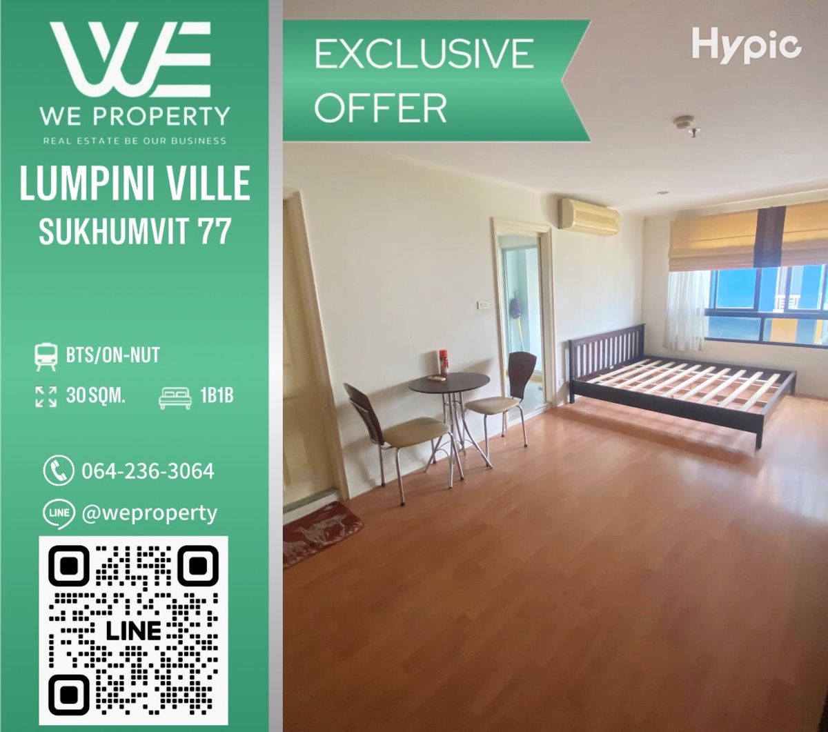 ขายคอนโดอ่อนนุช อุดมสุข : ห้องสวยเฟอร์ฯครบ ราคาดี!!⭐Lumpini Ville Sukhumvit 77 (ลุมพินี วิลล์ สุขุมวิท 77)
