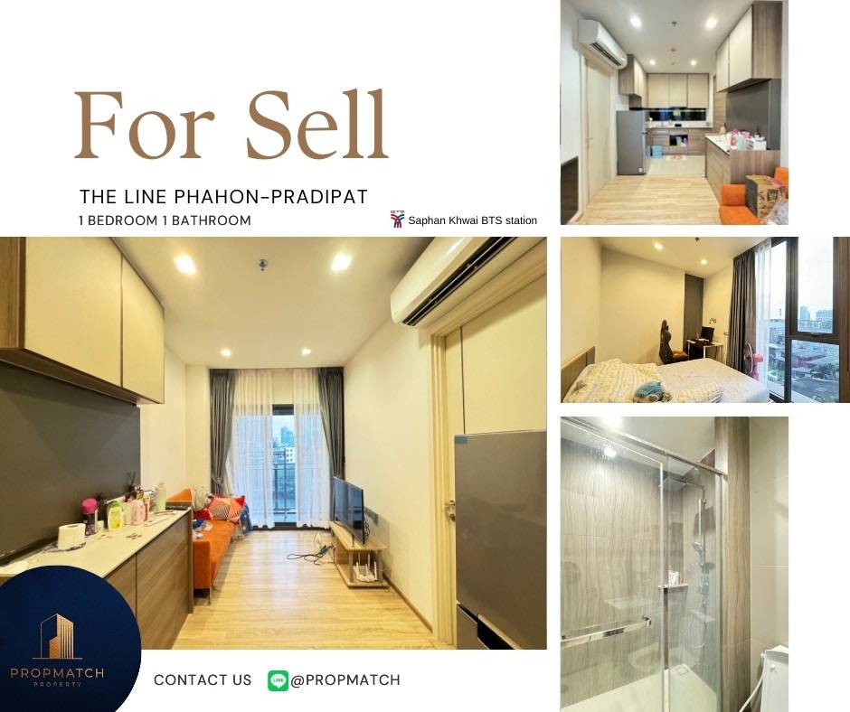 ขายคอนโดสะพานควาย จตุจักร : ขายคอนโดราคาดีสุด The line Phahol-pradipat (1 นอน 28 sqm) 0981379435
