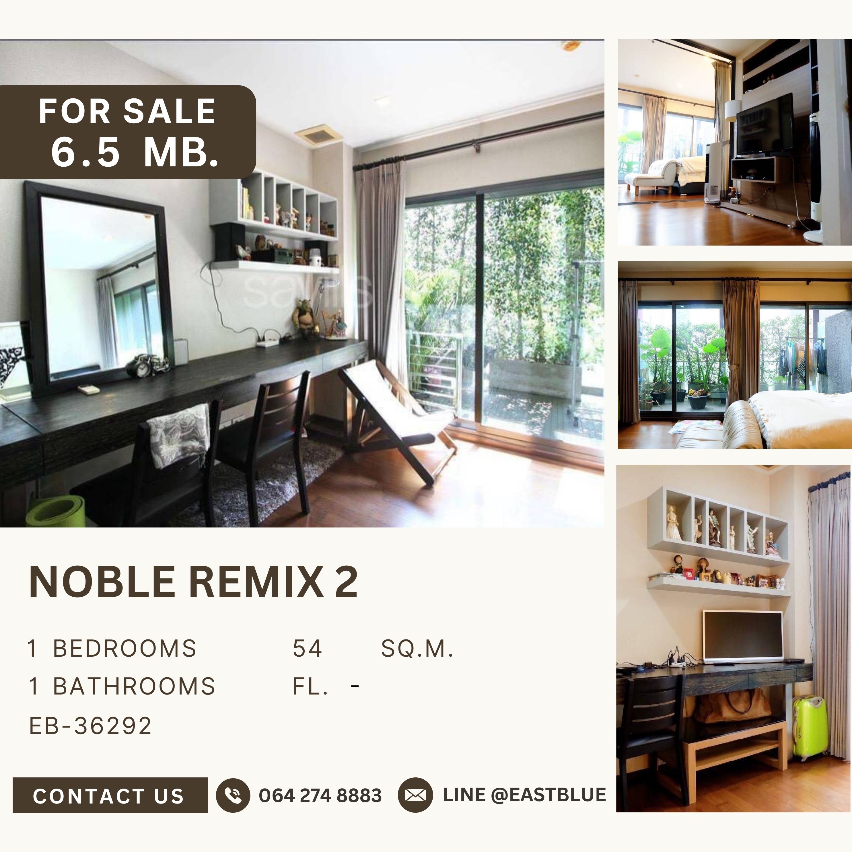 For SaleCondoSukhumvit, Asoke, Thonglor : Noble Remix 2 ห้องใหญ่ สภาพดี ทำเลปัง ติดบีทีเอสทองหล่อ ราคาดีสุด รีบด่วน