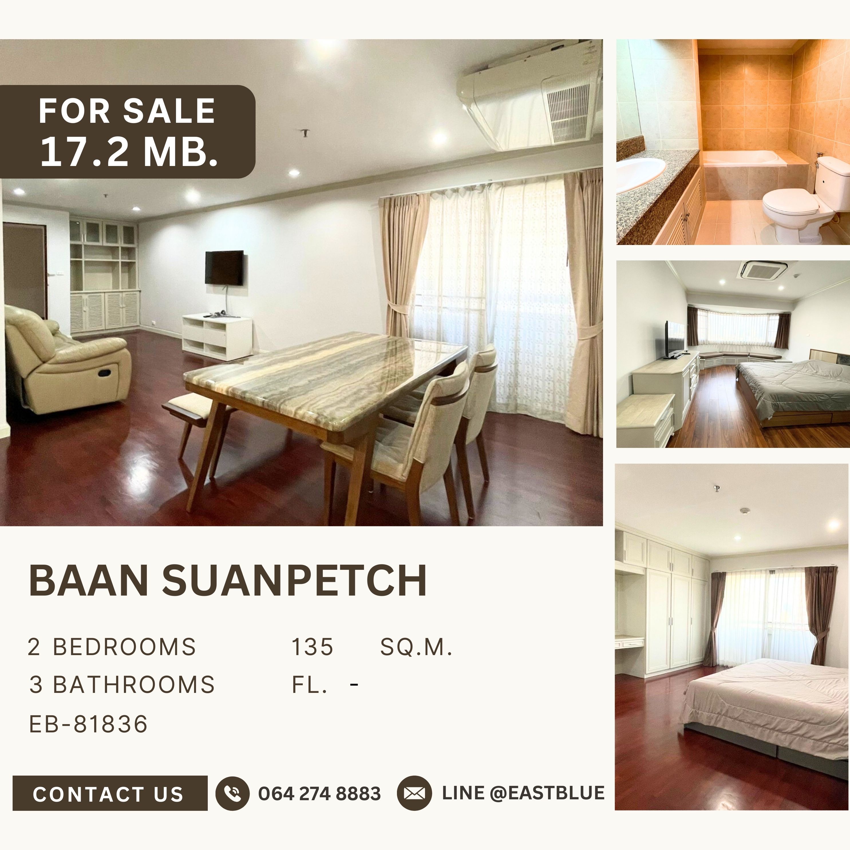ขายคอนโดสุขุมวิท อโศก ทองหล่อ : Baan Suanpetch BTS พร้อมพงษ์ ห้องสวย เฟอร์ครบ ครัวใหญ่