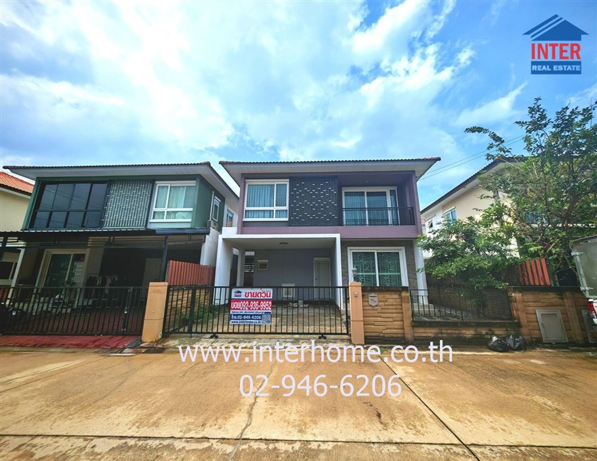 For SaleHouseRama 2, Bang Khun Thian : 2-storey twin house, 36.3 sq.w., Golden Neo Village, Rama 2, Soi Wat Panthai Norasing, Rama 2 Road, Krathum Baen, Samut Sakhon