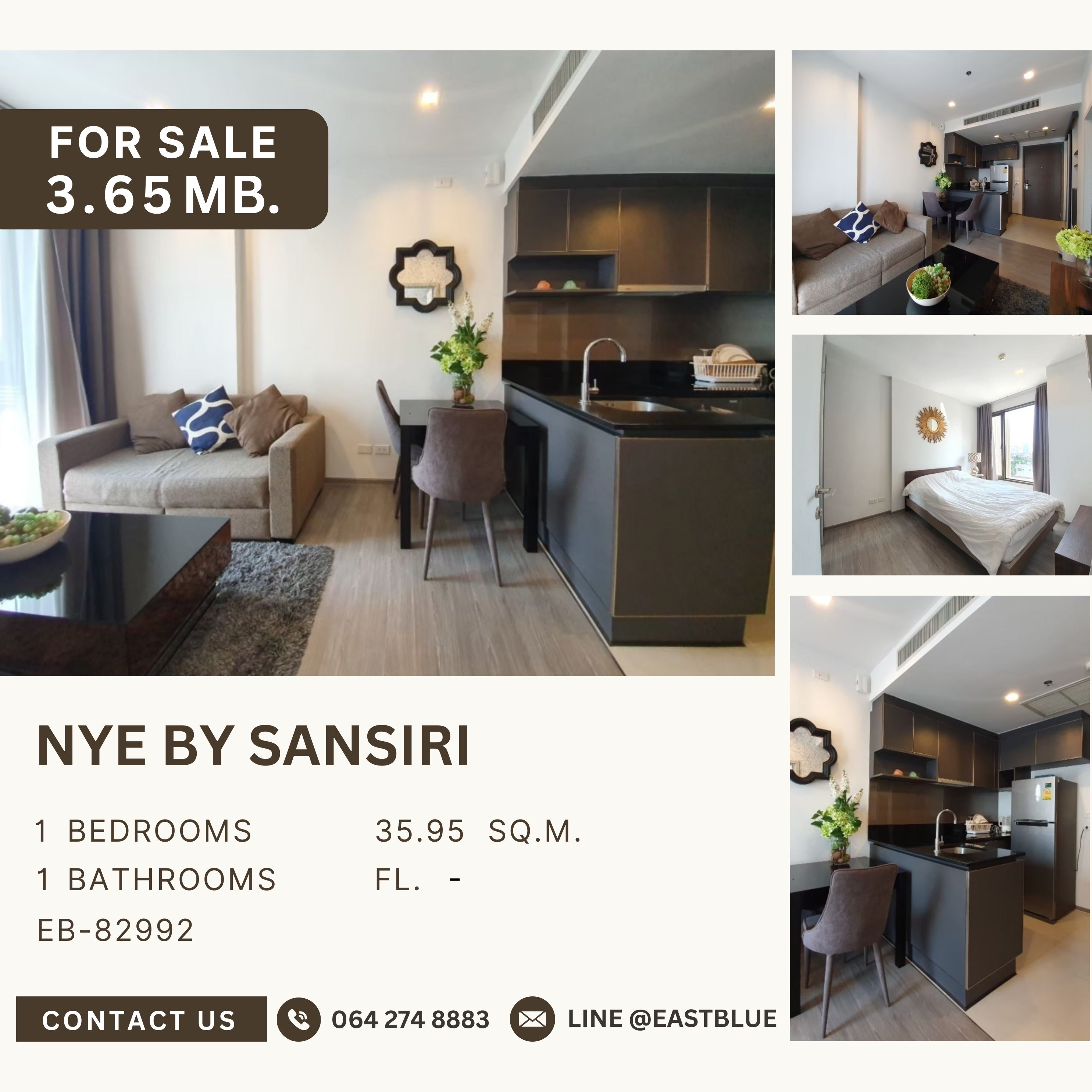 For SaleCondoWongwianyai, Charoennakor : Nye by Sansiri โครงการดีโดยแสนสิริ ราคาดี ห้องแต่งครบพร้อมเข้าอยู่